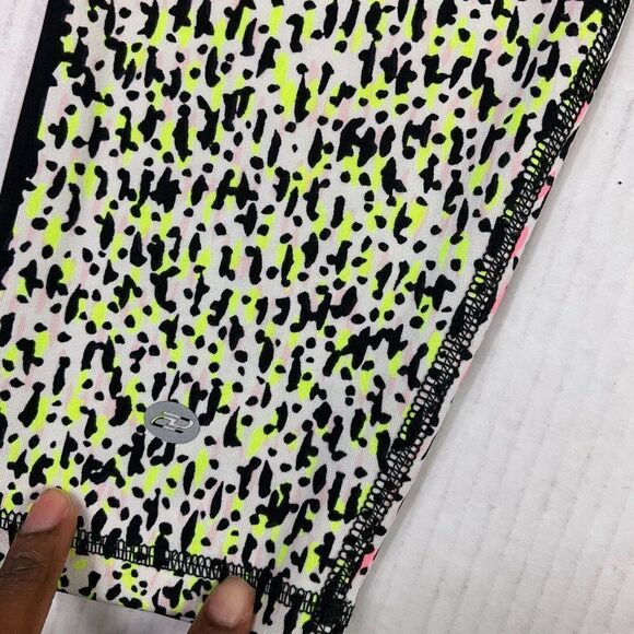 DKNY Sport Womens Cropped Leggings Colorful Print Mid Rise Pull On Size Large - Picture 10 of 12